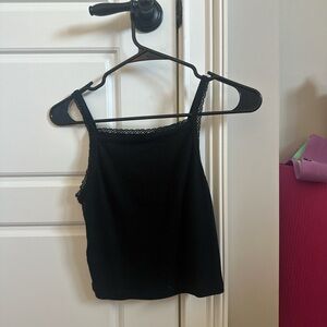 black lace crop top